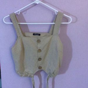 Nasty Gal Nice Tie Button-Down Tie Crop Top